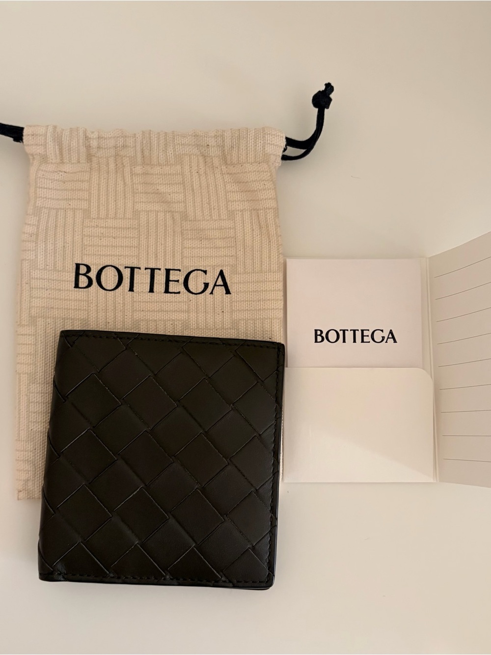 Bottega Veneta Intrecciato Slim Bi-Fold Wallet Khaki